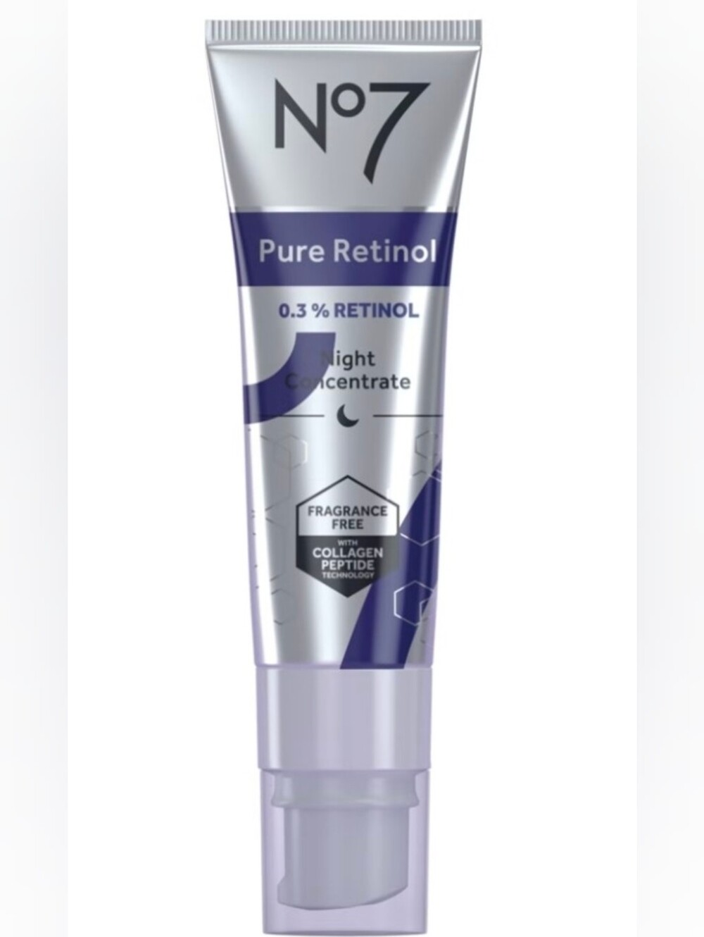 No 7. Pure Retinol Night Concentrate Cream - Full Size,  1 Fl Oz, 30 ml NIB